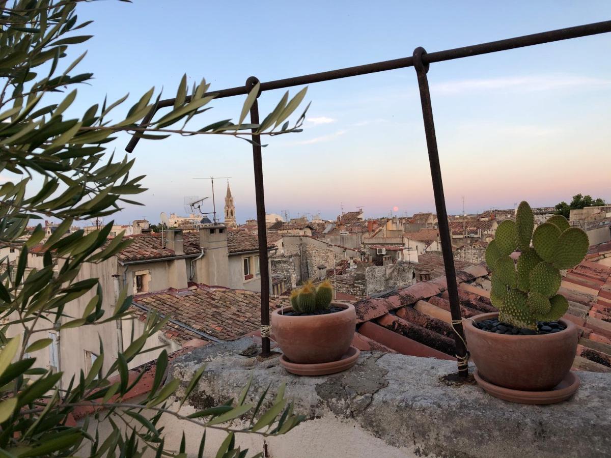 Appartement Avec Terrasse Panoramique Au Coeur De Nîmes Buitenkant foto